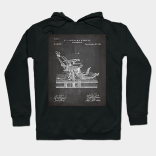 Dental Chair Patent - Dentist Dentists Office Art - Black Chalkboard Hoodie